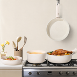 VEYUNA Cookware Set 17-Piece Nonstick, Detachable Handle, Food Meal Prep