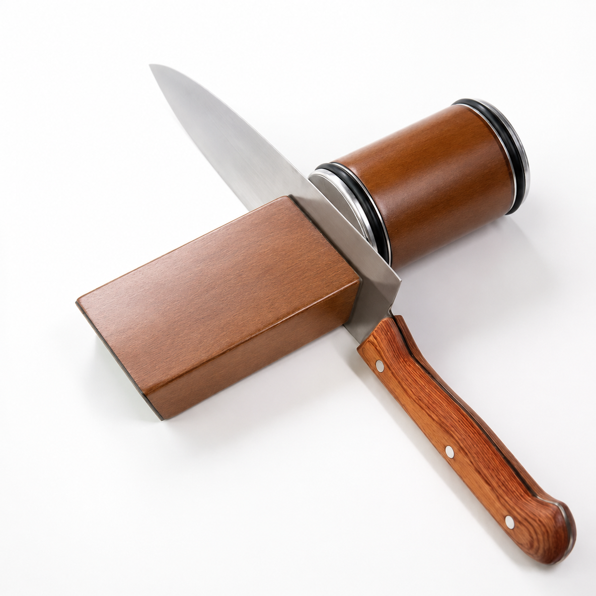 VEYUNA Rolling Knife Sharpener - 15° & 20° Guides for Food Prep Knives