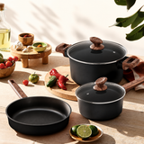 VEYUNA Cookware Set 10pc Nonstick Induction Pans, Non-Toxic Meal Prep