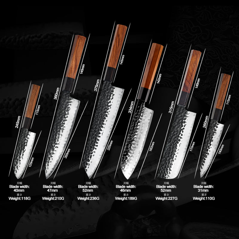 VEYUNA Japanese Knife Set – 6-Piece Artisan Food Prep Knives, High-Carbon Steel Gift Set