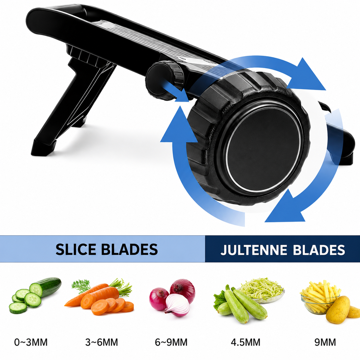VEYUNA Mandoline Slicer, Adjustable Stainless Steel Vegetable Cutter for Meal Prep