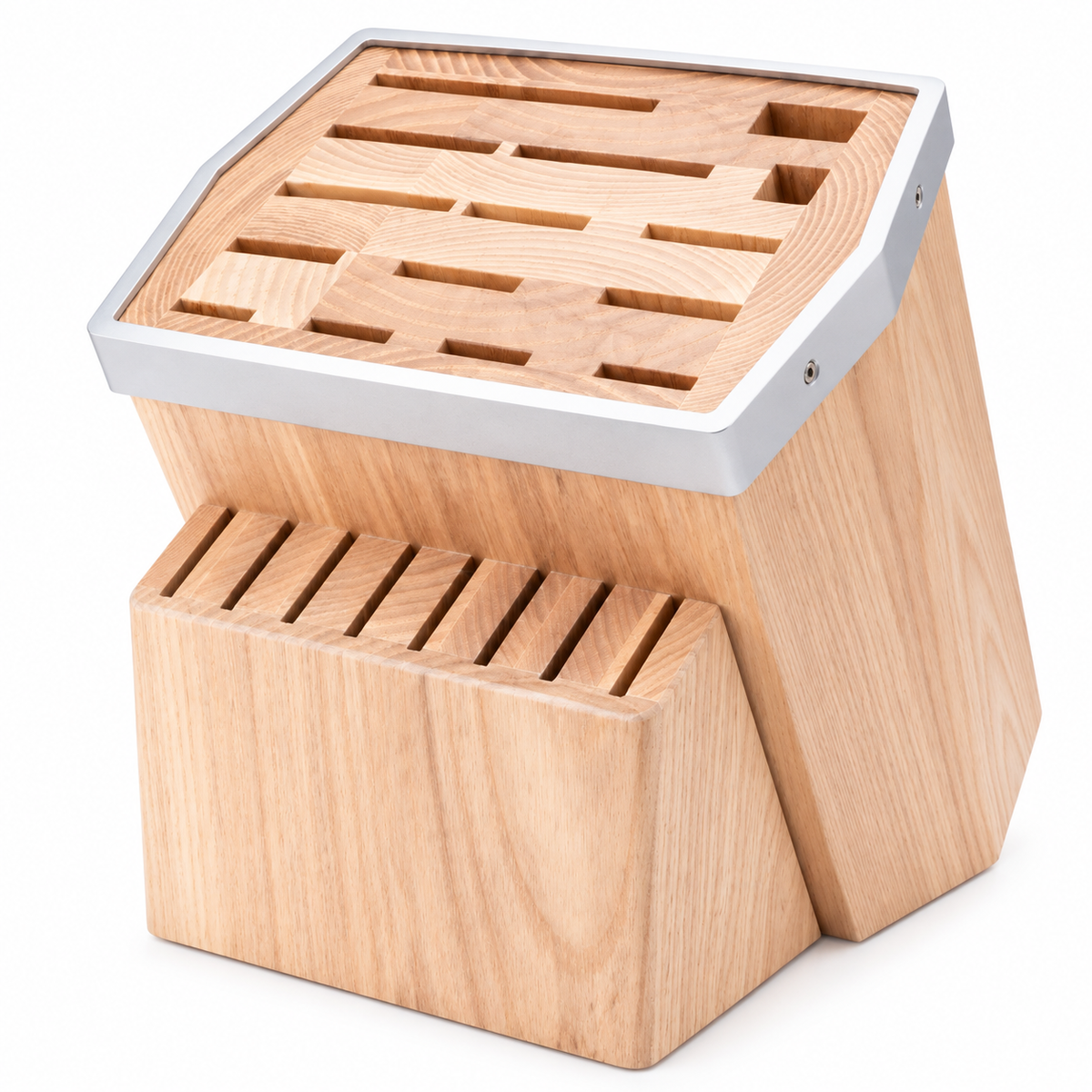 VEYUNA Universal Knife Block, 23-Slot Wood Kitchen Knife Storage Organizer