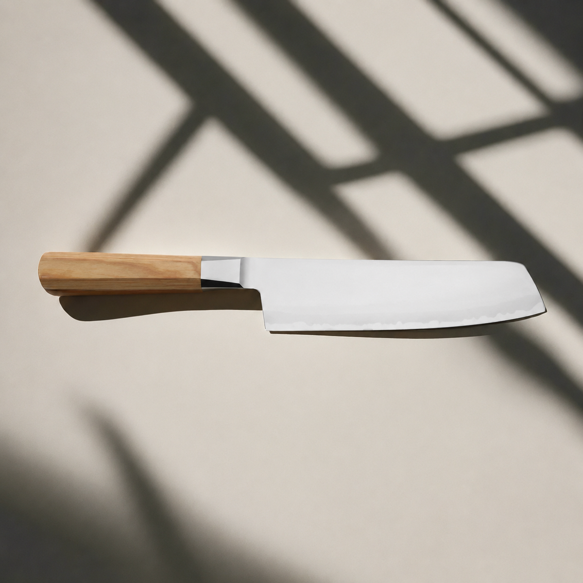 VEYUNA 6.5-Inch Nakiri Knife - Japanese Steel, Beige Handle for Food Prep