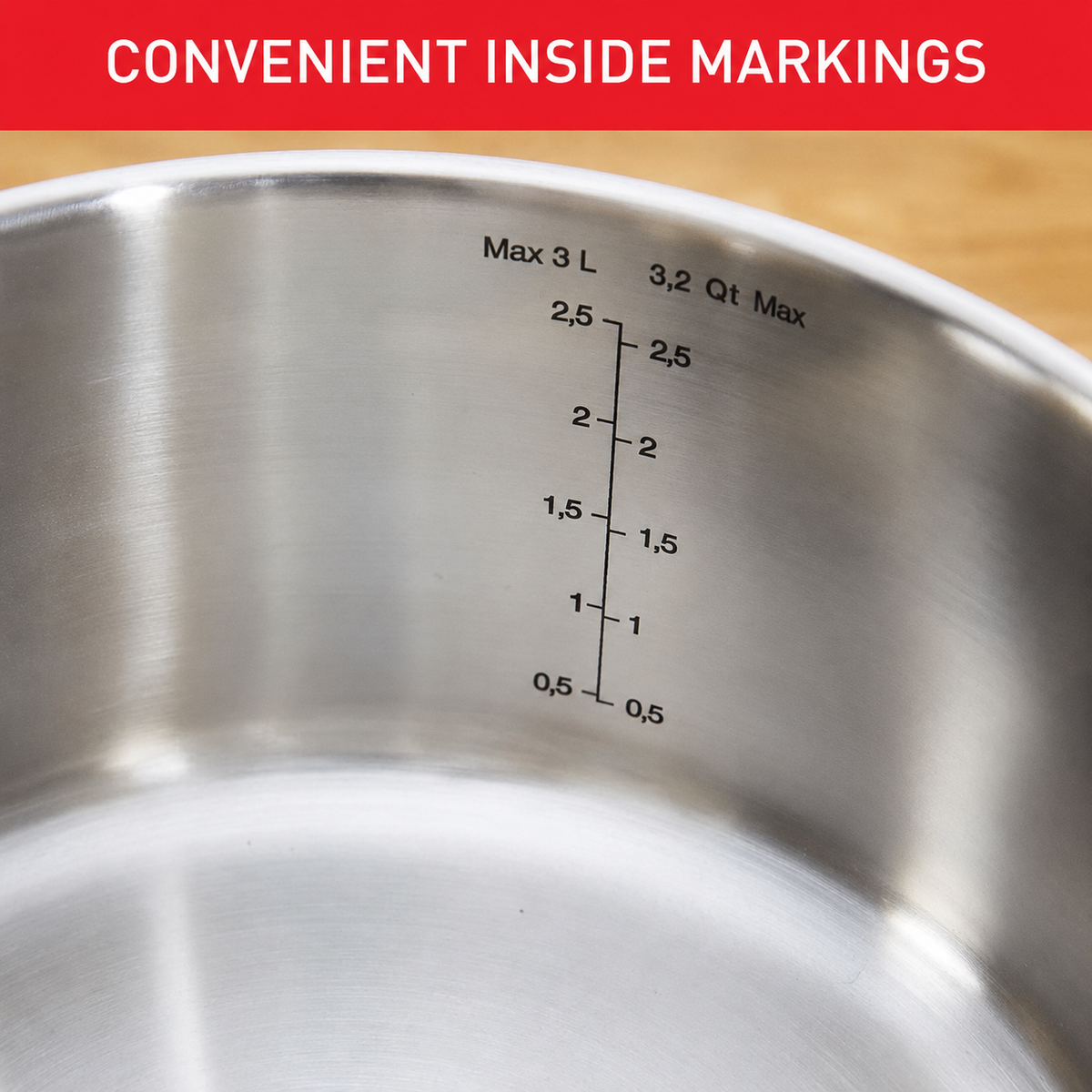 VEYUNA Stainless Steel 3-Piece Pan Set with Lids - Induction Food Prep Cookware