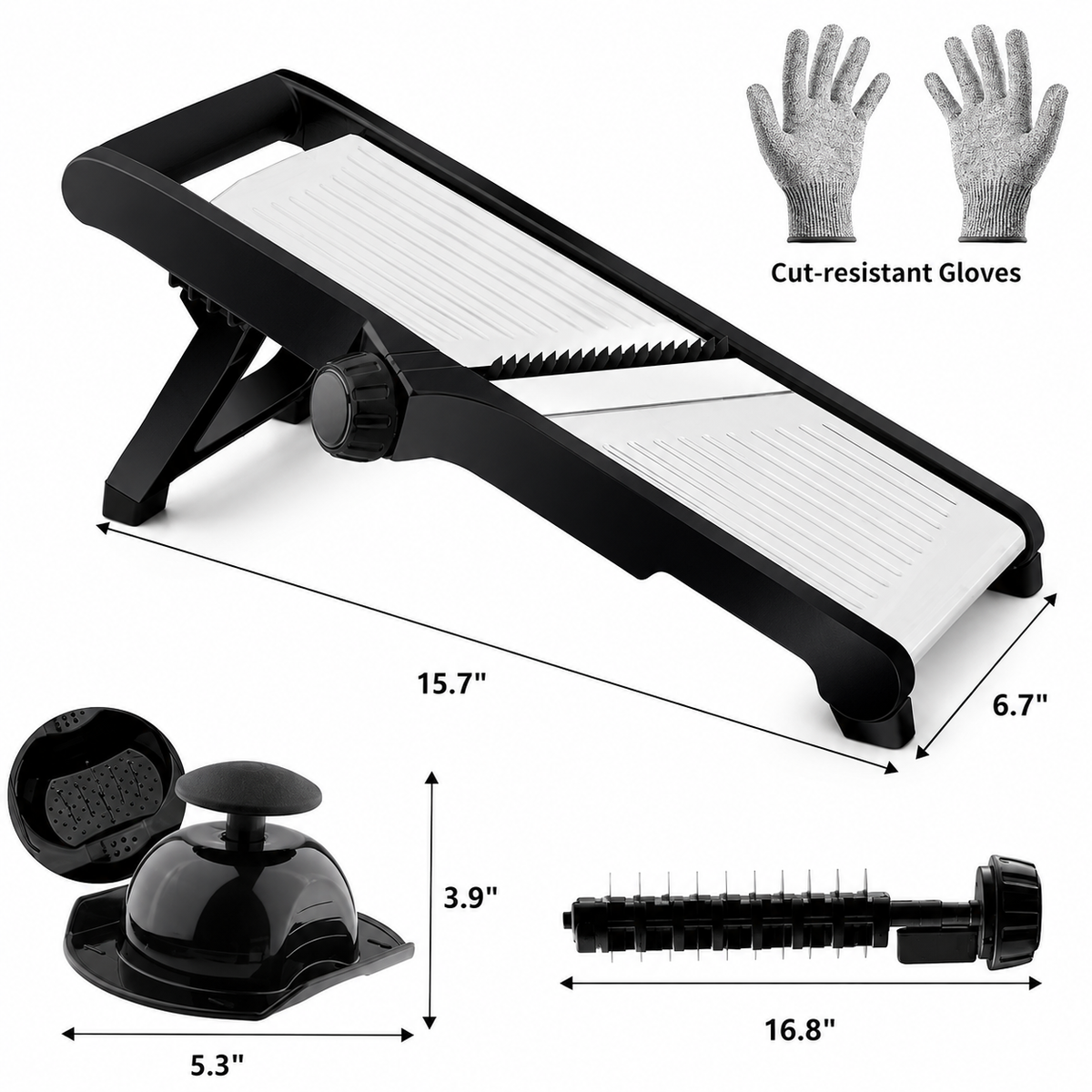 VEYUNA Mandoline Slicer, Adjustable Stainless Steel Vegetable Cutter for Meal Prep