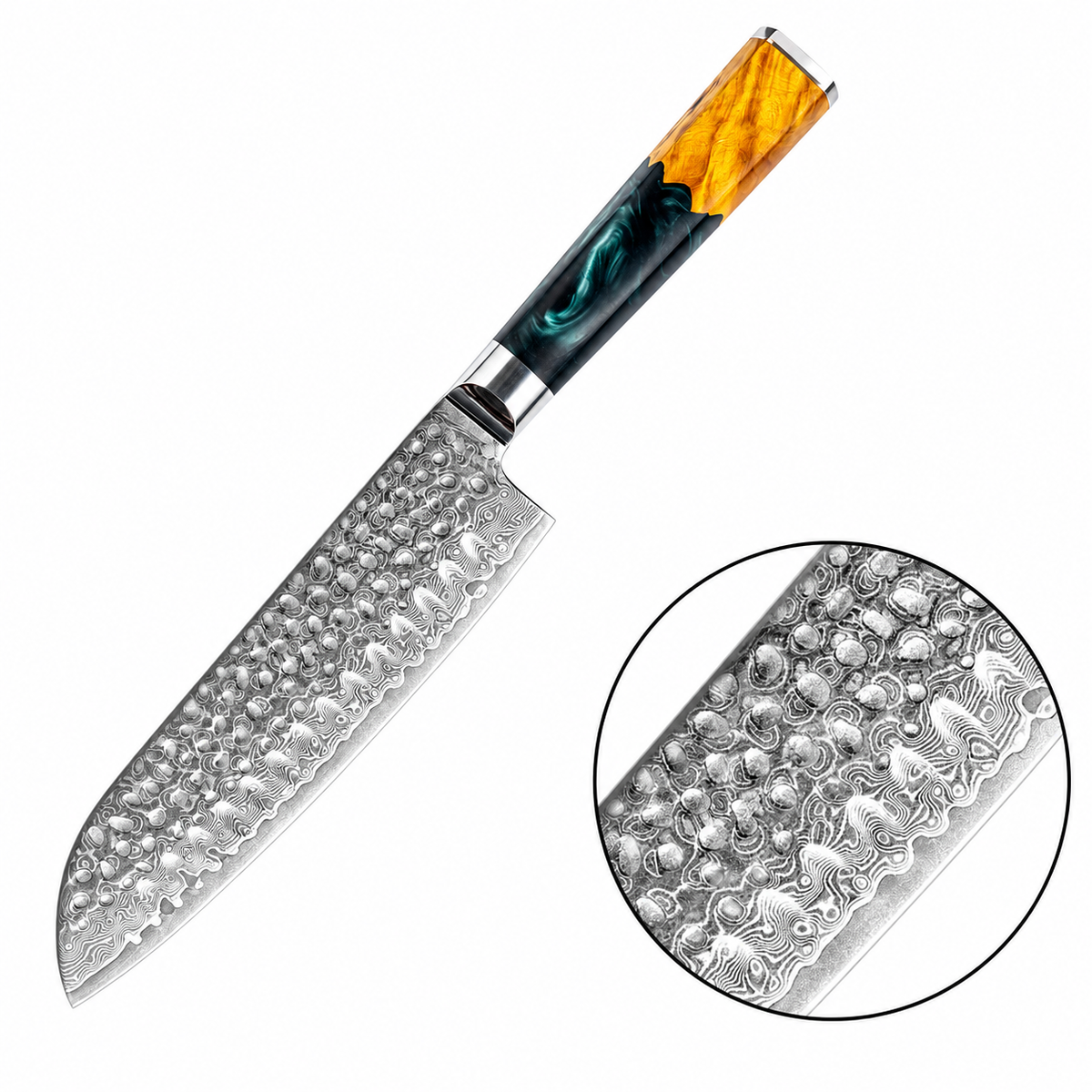 VEYUNA 7-Inch Santoku Knife - 67-Layer VG10 Damascus Steel Food Prep