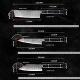 VEYUNA Damascus Knife Set – 6-Piece High-Carbon Steel Food Prep Knives