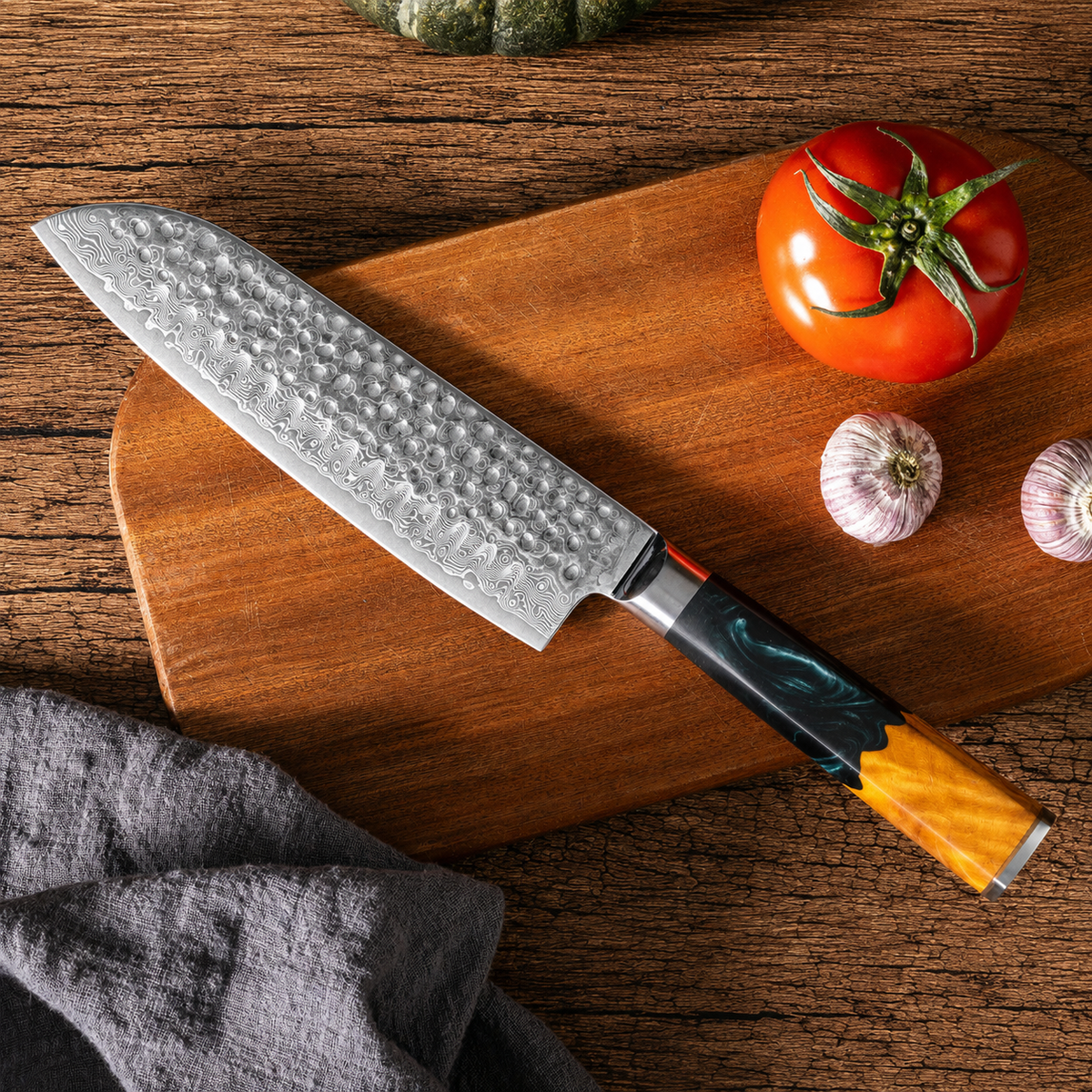 VEYUNA 7-Inch Santoku Knife - 67-Layer VG10 Damascus Steel Food Prep