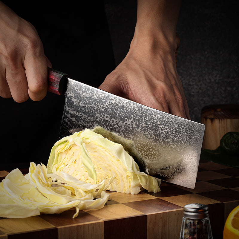 VEYUNA Cleaver Knife – 6.5-Inch Damascus Steel Food Prep Blade