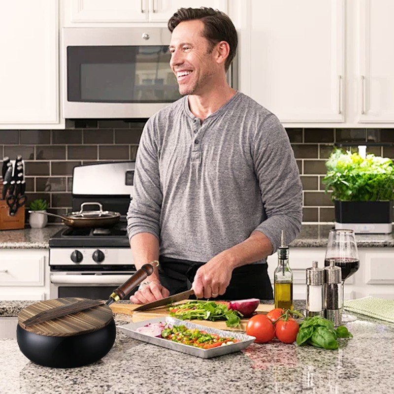 VEYUNA Cast Iron Cookware – Uncoated Cooking Pot for Homemade Meals