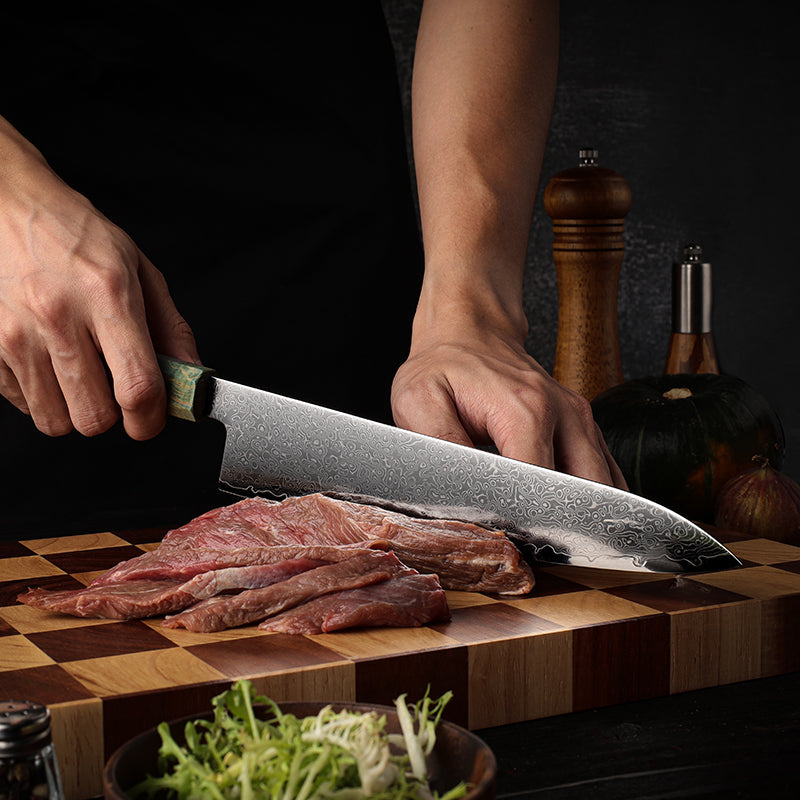 VEYUNA Chef Knife – 9-Inch Damascus Steel Food Prep Knife for Meat & Vegetables