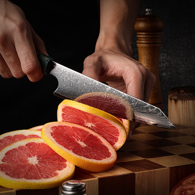 VEYUNA Utility Knife – 5.5-Inch Damascus Steel Food Prep Knife