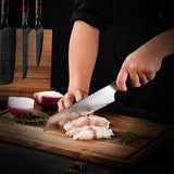 VEYUNA Knife Set – 8-Piece Damascus Steel Food Prep Set for Meat, Fish & Vegetables
