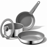 VEYUNA Ceramic Cookware Set, 5-Piece Nonstick Induction Pots & Pans for Meal Prep