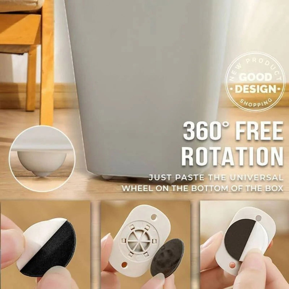 VEYUNA 360° Rotating Caster Wheels, Self-Adhesive Storage Mobility Rollers
