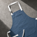 VEYUNA Meal Prep Apron – Azure Blue, Adjustable Straps & Utility Pockets