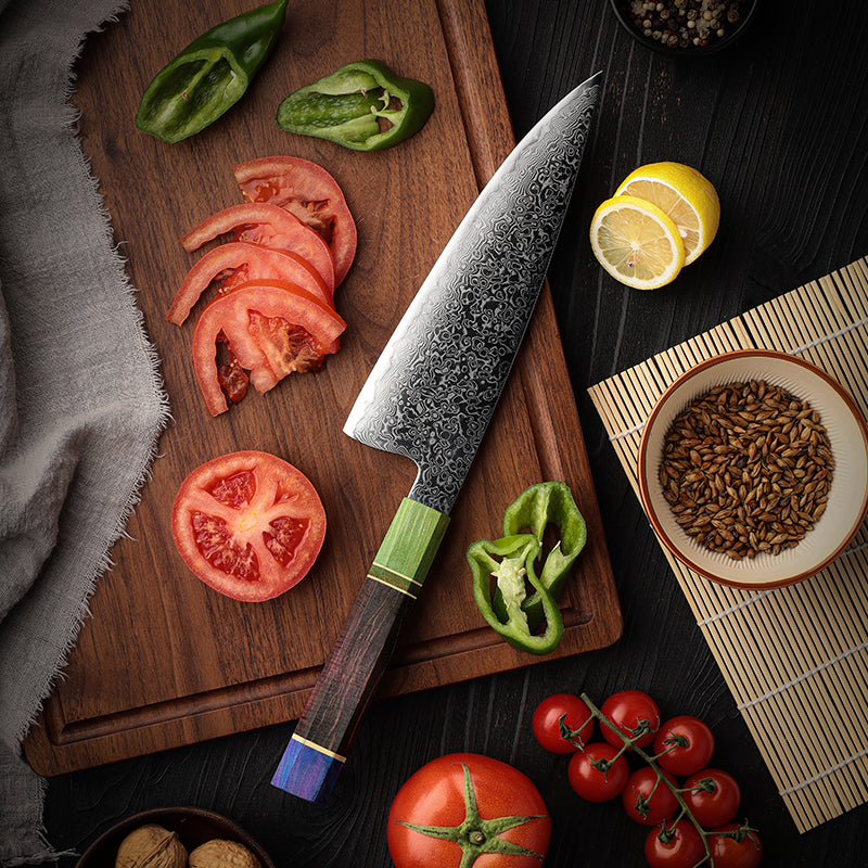 VEYUNA Chef Knife – 8" Damascus Steel Food Prep Knife, Razor-Sharp Blade