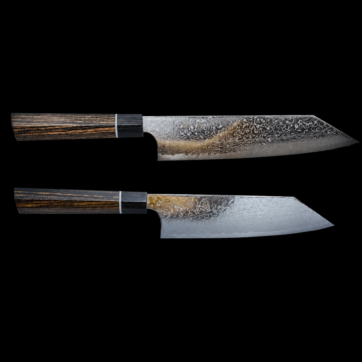 VEYUNA 2-Piece Japanese Knife Set - Damascus Steel, Wood Handles, Food Prep