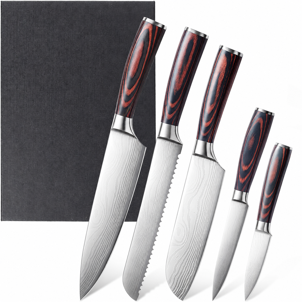 VEYUNA 5-Piece Japanese Knife Set - High-Carbon Steel Food Prep Knives