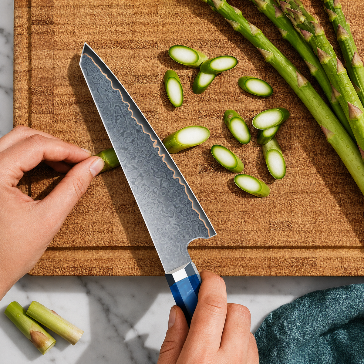 VEYUNA Knife Set 3-Piece – VG10 Damascus Steel for Fresh Food Prep