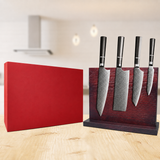 VEYUNA 2-Piece Japanese Knife Set - Damascus Steel, Wood Handles, Food Prep