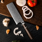 VEYUNA 2-Piece Japanese Knife Set - Damascus Steel, Wood Handles, Food Prep