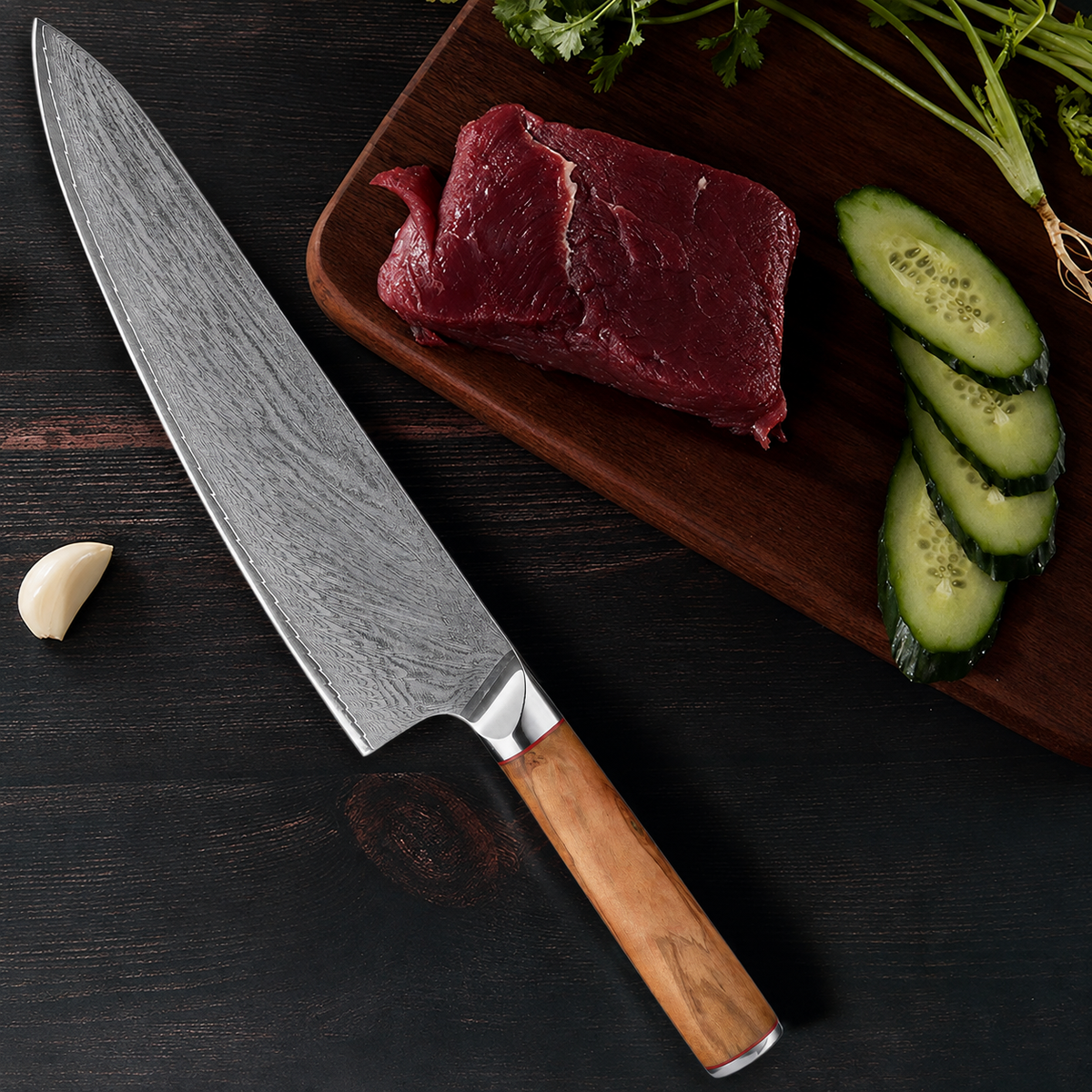 VEYUNA 9-Inch Chef Knife - 67-Layer AUS10 Damascus Steel Food Prep