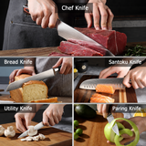 VEYUNA 5-Piece Japanese Knife Set - High-Carbon Steel Food Prep Knives