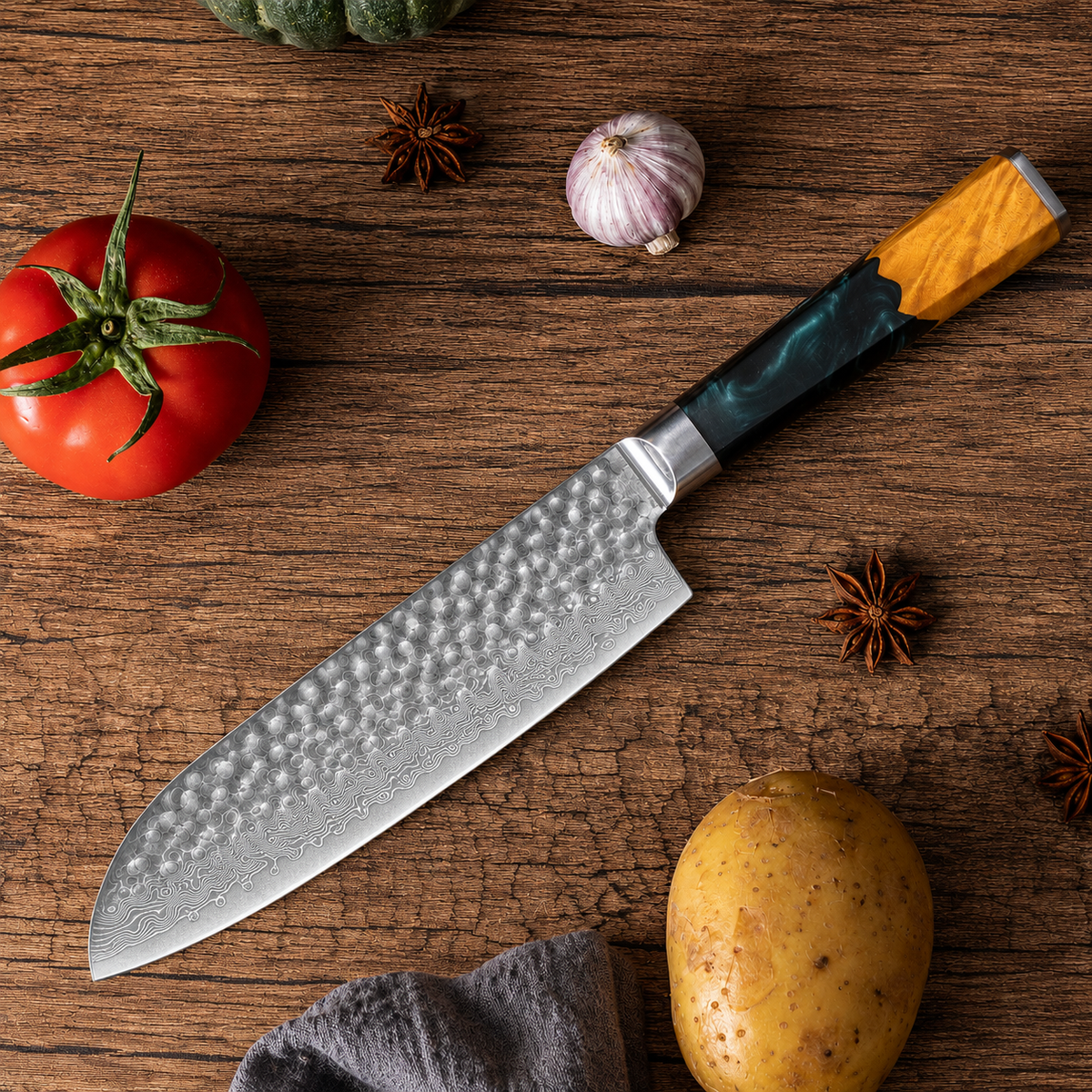 VEYUNA 9-Inch Chef Knife - 67-Layer AUS10 Damascus Steel Food Prep