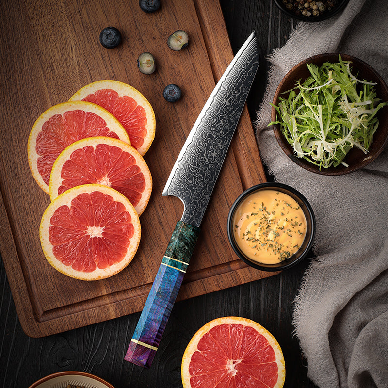 VEYUNA Utility Knife – 5.5-Inch Damascus Steel Food Prep Knife