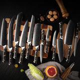 VEYUNA Damascus Knife Set – 11-Piece High-Carbon Steel Food Prep Knives & Gift Set