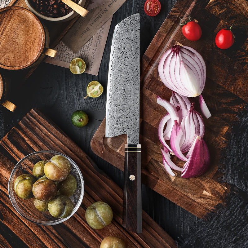 VEYUNA Nakiri Knife – 7-Inch 67-Layer Damascus Steel Food Vegetable Chopper