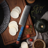 VEYUNA Nakiri Knife – 7-Inch Damascus Steel Food Prep Knife for Vegetables