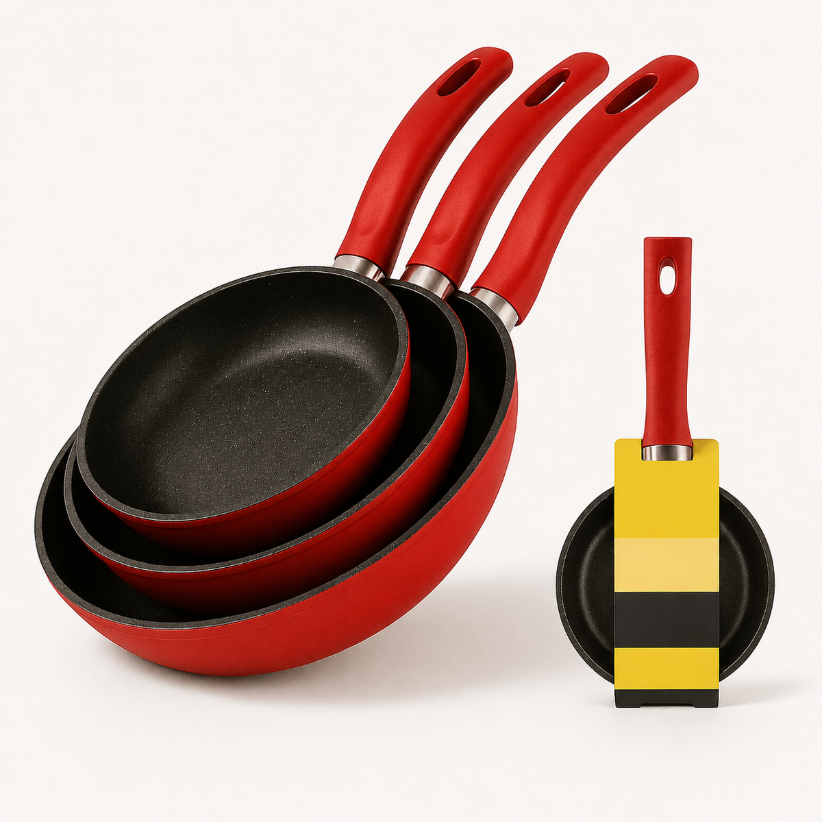 VEYUNA Marble Frying Pan Set 3-Piece – Nonstick Cookware for Healthy Food Prep