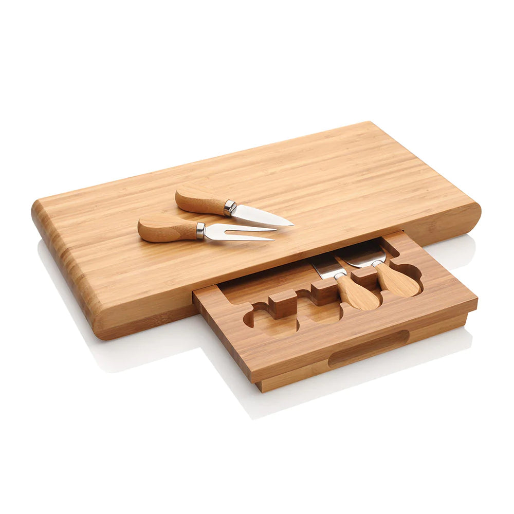 VEYUNA Cheese Board Set – Treat Serving Board with Cheese Knives, Wooden Charcuterie Set