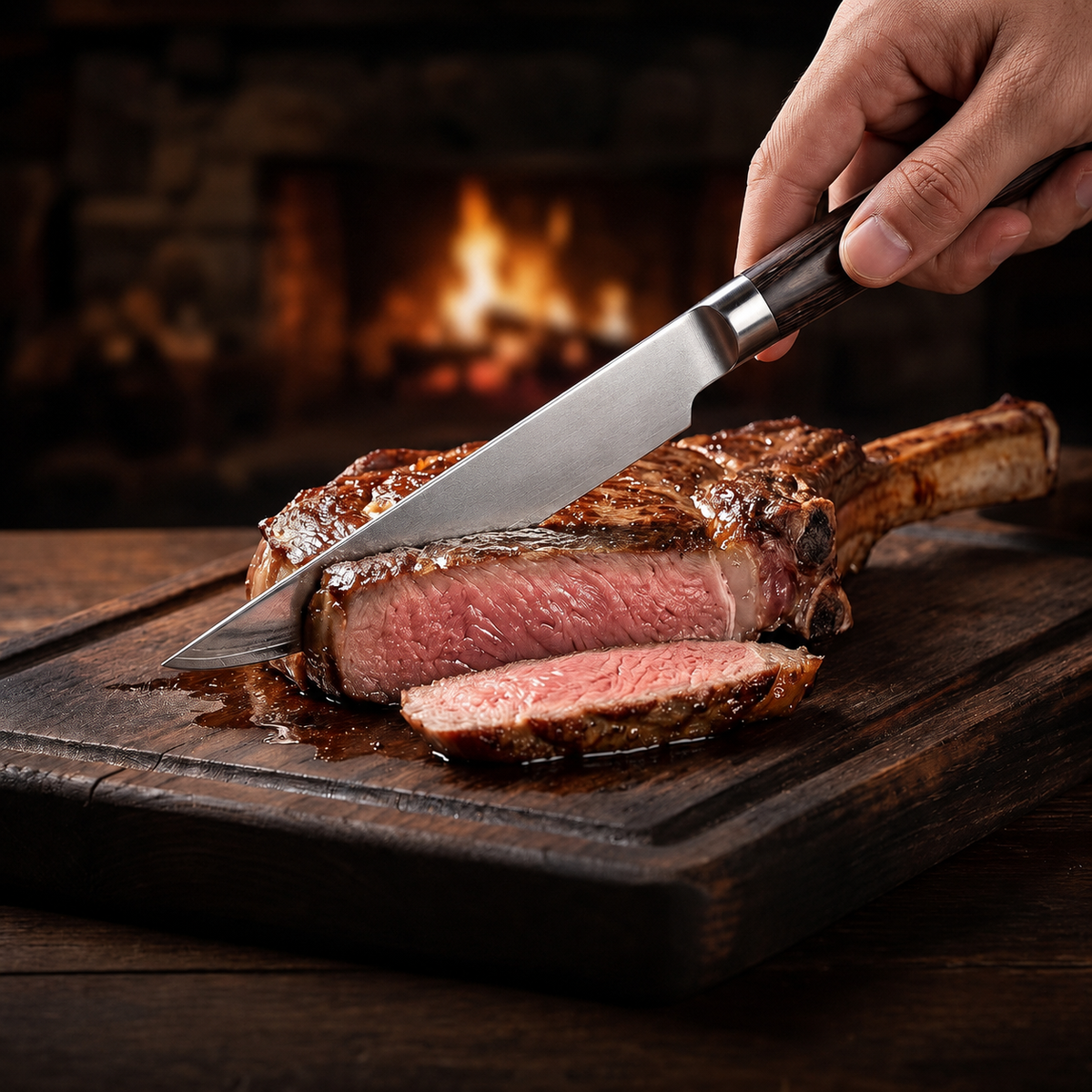 VEYUNA Steak Knife Set 6-Piece – VG10 Damascus Steel for Fresh Food Prep