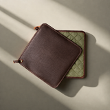 VEYUNA Leather Potholder Set - 2-Piece Dark Brown Heat Protection for Food Prep