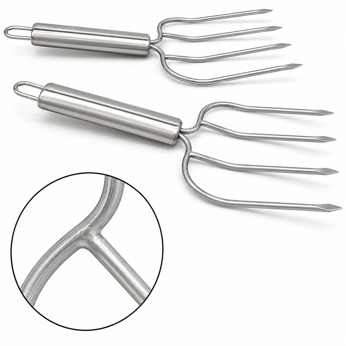VEYUNA Turkey Lifter Forks, 2-Pack Stainless Steel Roast Carving Tools for Meal Prep