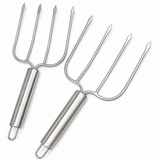 VEYUNA Turkey Lifter Forks, 2-Pack Stainless Steel Roast Carving Tools for Meal Prep