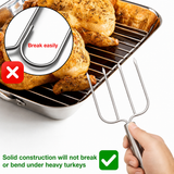 VEYUNA Turkey Lifter Forks, 2-Pack Stainless Steel Roast Carving Tools for Meal Prep