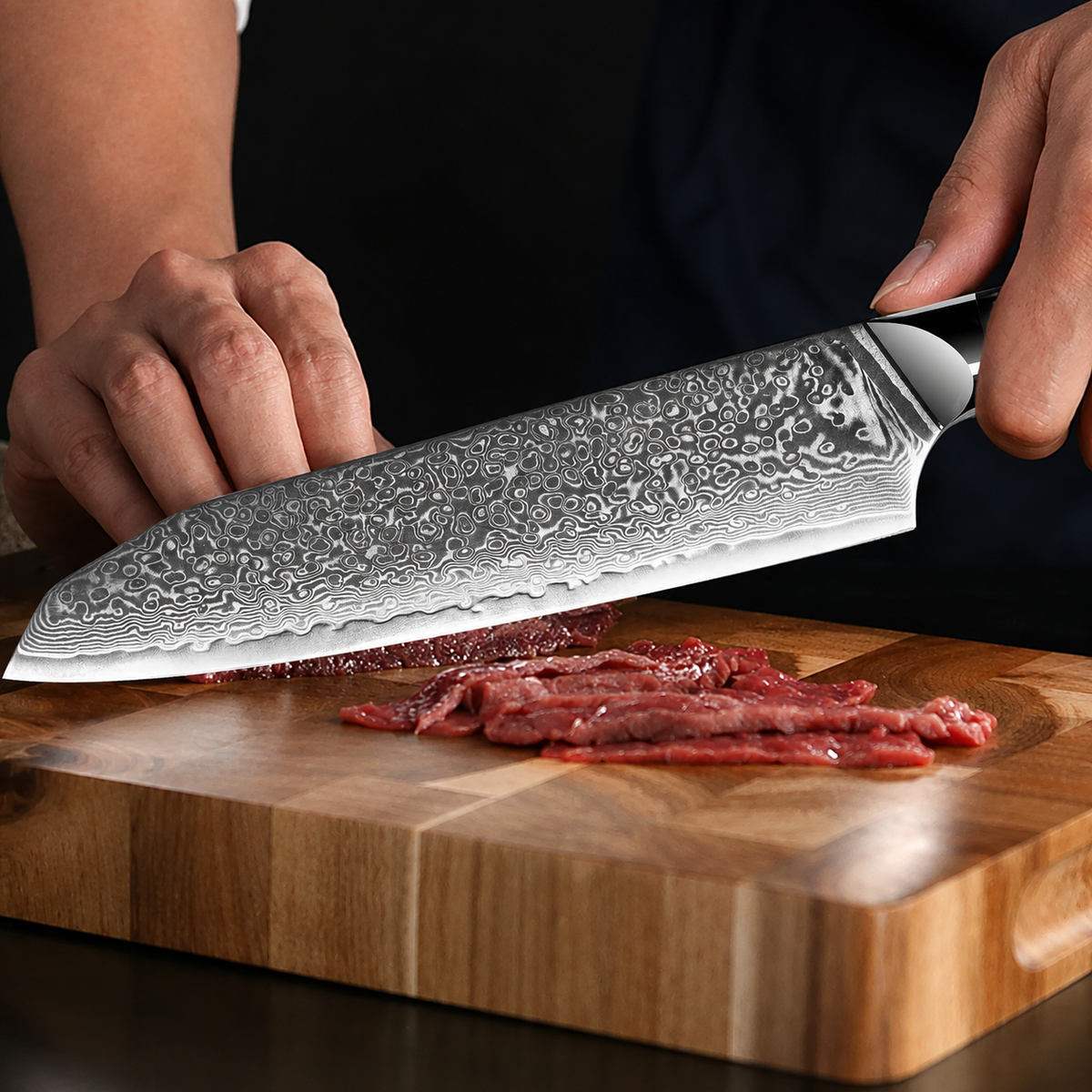 VEYUNA 8-Inch Santoku Knife - 67-Layer VG10 Steel Food Prep Knife