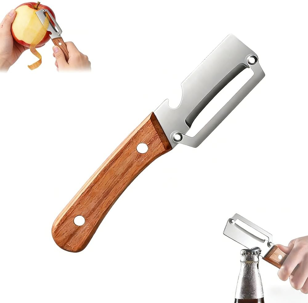 VEYUNA 2-in-1 Food Peeler, Stainless Steel Prep Tool & Bottle Opener