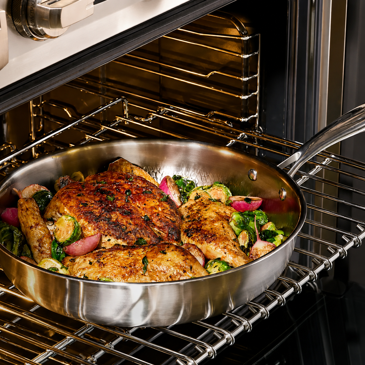 VEYUNA Titanium Hammered Cookware Set Pro - 5-Piece Food Prep Pan Set