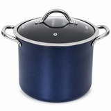 VEYUNA Stock Pot 7QT Nonstick with Glass Lid, Meal Prep & Induction Cooking