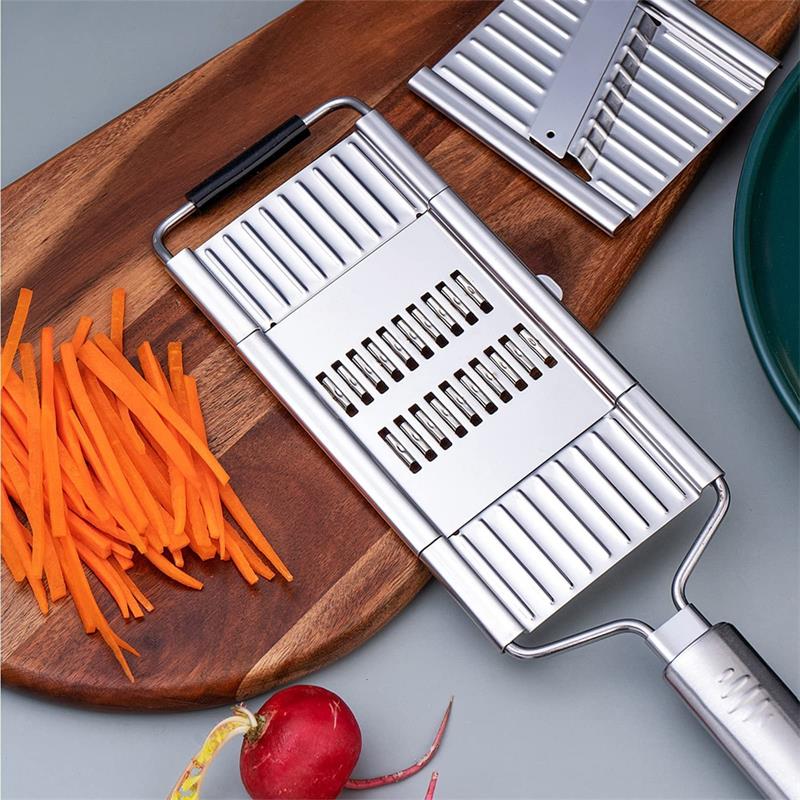 VEYUNA Vegetable Slicer – 3-Blade Stainless Steel Food Prep Mandoline