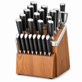 VEYUNA 24-Piece Knife Block Set, German Steel, Kitchen Shears, NSF Certified