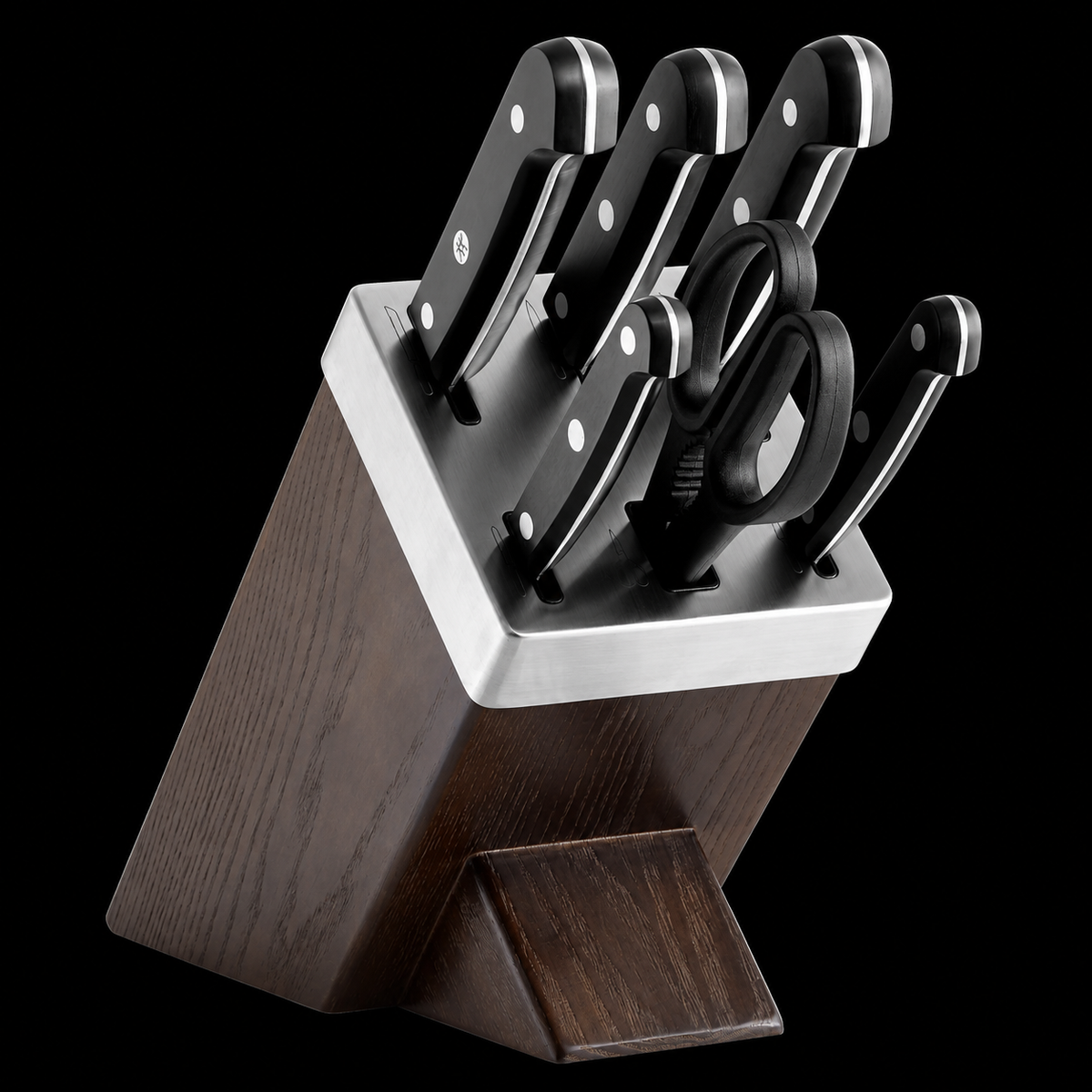 VEYUNA 7-Piece Self-Sharpening Knife Block Set - Food Prep Kitchen Knives