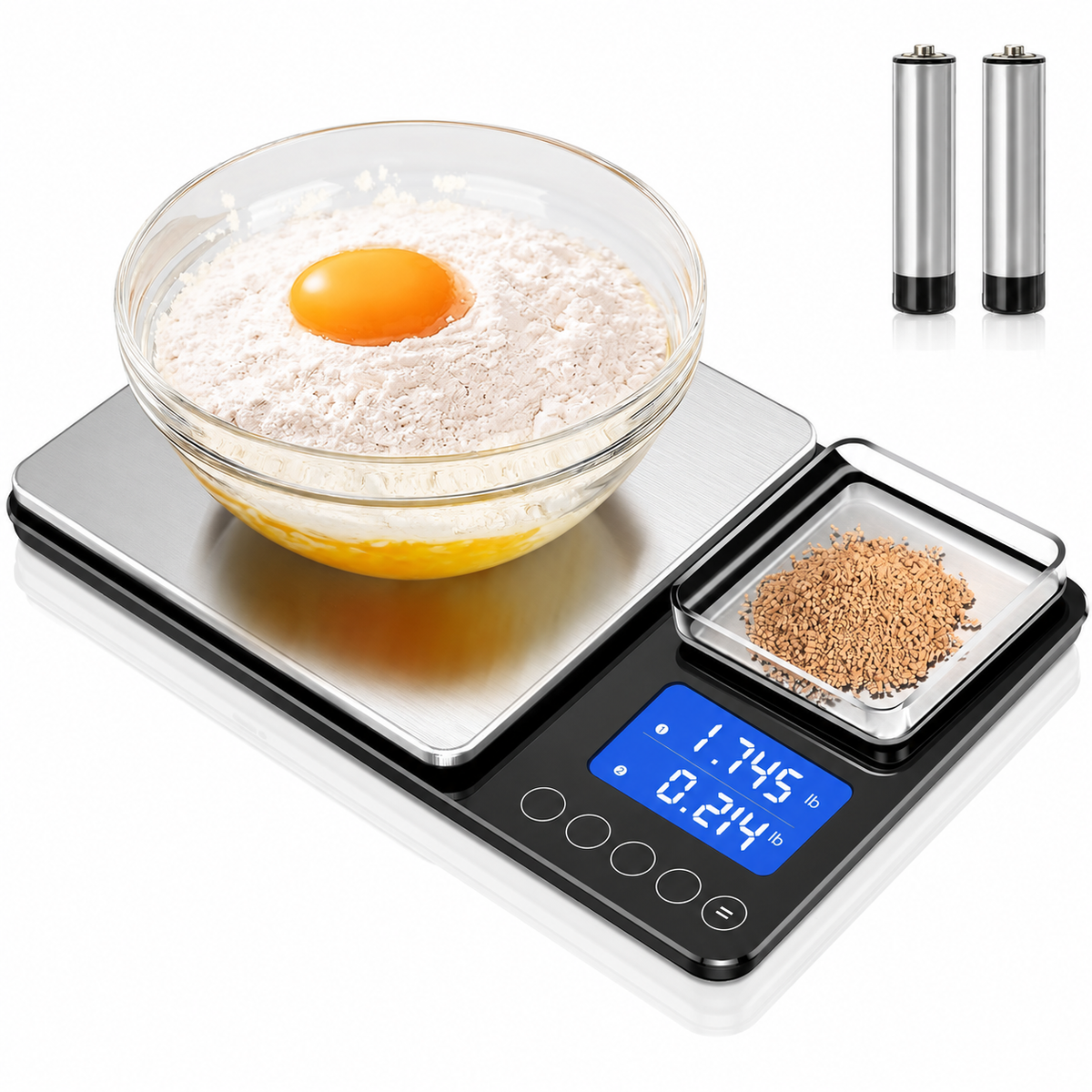 VEYUNA Dual Platform Kitchen Scale – 33 lb High Precision Scale for Food Prep