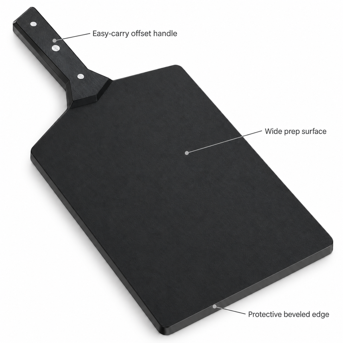 VEYUNA Wood Fiber Cutting Board, Obsidian Black with Handle & Non-Slip Feet