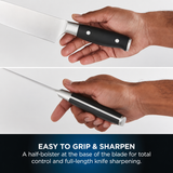 VEYUNA 5-Piece Knife Block Set with Sharpener - Stainless Steel Food Prep